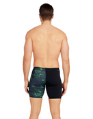 Zoggs - Urban Galaxy Print Mid Jammer - Black / Green - Model Back / Jammer Back