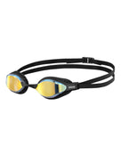 Arena - Airspeed Mirror Swim Goggle - Product Only Front/Side - Black/Gold Mirrored Lenses/Black Gasket