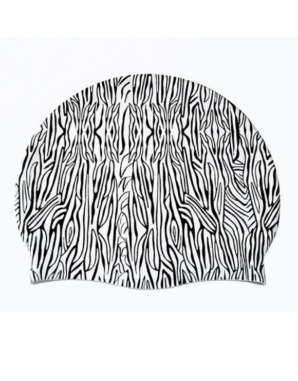 RAS Adult Silicone Swimming Cap - Zebra