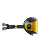 Aquasphere - Defy. Ultra Swim Mask - Titanium Mirrored Lens - Black/Indigo Yellow - Product Side