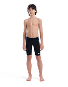 Arena - Boys Draft Swim Jammer - Black/Blue Multi - Model Front Full Body