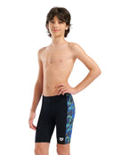 Arena - Boys Draft Swim Jammer - Black/Blue Multi - Model Front
