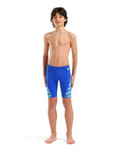 Arena - Boys Print Swim Jammer - Neon Blue/Yellow Multi - Model Front Full Body