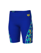 Arena - Boys Print Swim Jammer - Neon Blue/Yellow Multi - Product Front