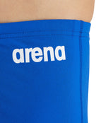 Arena - Boys Team Solid Swim Jammer - Royal/White - Logo Close Up