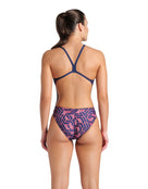 Arena - Escape Challenge Back Swimsuit - Navy/Team Red - Model Back