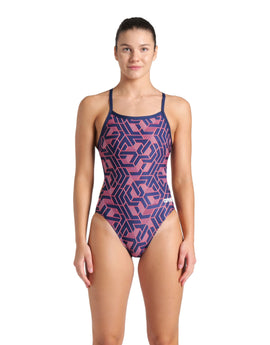 Arena - Escape Challenge Back Swimsuit - Navy/Team Red - Model Front