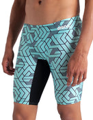 Arena - Escape Swim Jammer - Black/Water - Model Front Close Up