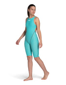 Arena - Girls Powerskin ST NEXT Open Back - Aquamarine Blue - Model Front Full Body