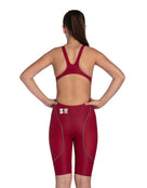 Arena - Girls Powerskin ST NEXT Open Back - Deep Red - Model Back