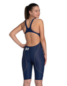 Arena - Girls Powerskin ST NEXT Open Back - Navy - Model Back