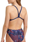 Arena - Kikko Pro Challenge Back Swimsuit - Navy/Multi - Model Back Close Up