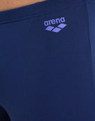 Arena - Mens Kikko Pro Graphic Print Swim Jammer - Navy/Green - Logo Close Up