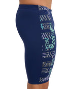 Arena - Mens Kikko Pro Graphic Print Swim Jammer - Navy/Green - Model Side