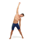 Arena - Mens Kikko Pro Graphic Print Swim Jammer - Navy/Green - Model Front Full Body