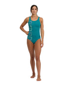 Kikko Pro V back Graphic Swimsuit - Green Lake/Navy