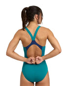 Kikko Pro V back Graphic Swimsuit - Green Lake/Navy