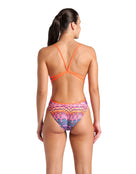 Arena - Ondulation Lace back Swimsuit - Violet/Coral - Model Back