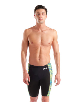 Arena - Snakeskin Swim Jammer - Black/Green Multi - Model Front