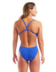 Arena - Team Challenge Solid Swimsuit - Neon Blue/Team Orange - Model Front