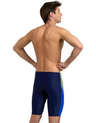 Arena - Mens Threefold Print Swim Jammer - Navy/Neon Blue/White - Model Back