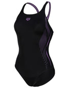 Arena-women-swimsuit-new-graphic-swim-pro-black-lavanda-front