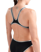 Arena-women-swimsuit-one-big-logo-one-piece-silver-black-back-model