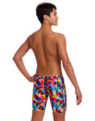 Funky Trunks - Boys Broken Blox Swim Training Jammers - Multi - Model Back/Side