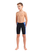 Arena - Boys Wave Swim Jammer - Black/Team Royal - Model Front Full Body