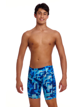 Funky Trunks - Boys You Blued Swim Training Jammers - Blue - Model Front