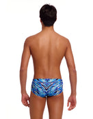 Funky Trunks - Boys Fur Seal Sidewinder Swim Trunks - Blue - Model Back