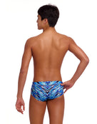 Funky Trunks - Boys Fur Seal Sidewinder Swim Trunks - Blue - Model Back/Side
