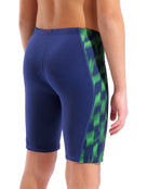 Arena - Boys Wave Swim Jammer - Navy/Team Blue Green - Model Back Close Up