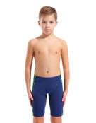 Arena - Boys Wave Swim Jammer - Navy/Team Blue Green - Model Front