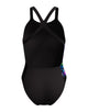 Speedo - Club Training Printed Powerback Swimsuit - Black/Purple - Model Front