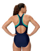 Speedo - Colourblock Racerback Swimsuit - Navy/Teal - Model Front
