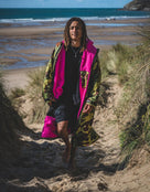 Dryrobe - Advance Long Sleeve Adult Robe - Camouflage Pink - Product in Use