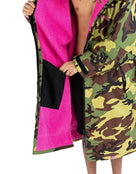 Dryrobe - Advance Long Sleeve Adult Robe - Camouflage Pink - Male Model Product Inside