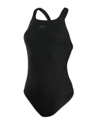 Speedo - Womens Endurance Plus Medalist Swimsuit - Black/Plus Size - Product Front