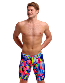 Fault Lines Swim Training Jammer - Blue/Multi