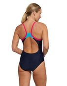 Zoggs - Flashdrive Strikeback Swimsuit - Blue/Pink - Model Back