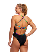 Funkita - Beat It Black Strapped In Swimsuit - Model Back/Side