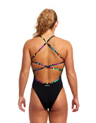 Funkita - Beat It Black Strapped In Swimsuit - Model Back