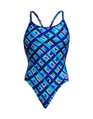 Funkita - Womens Blue Bunkers Diamond Back Swimsuit - Product Front
