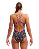 Funkita - Womens Copper Cluster Diamond Secure Back (Period Proof) Swimsuit - Black/Multi - Model Front