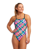 Funkita - Womens Cubie Jubie Tie Me Tight Swimsuit - Model Front/Side