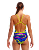 Funkita - Dammed Single Strap Swimsuit - Blue/Yellow - Model Front
