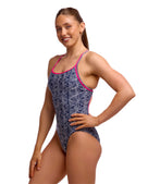Stickler Diamond Back Swimsuit - Navy/Pink