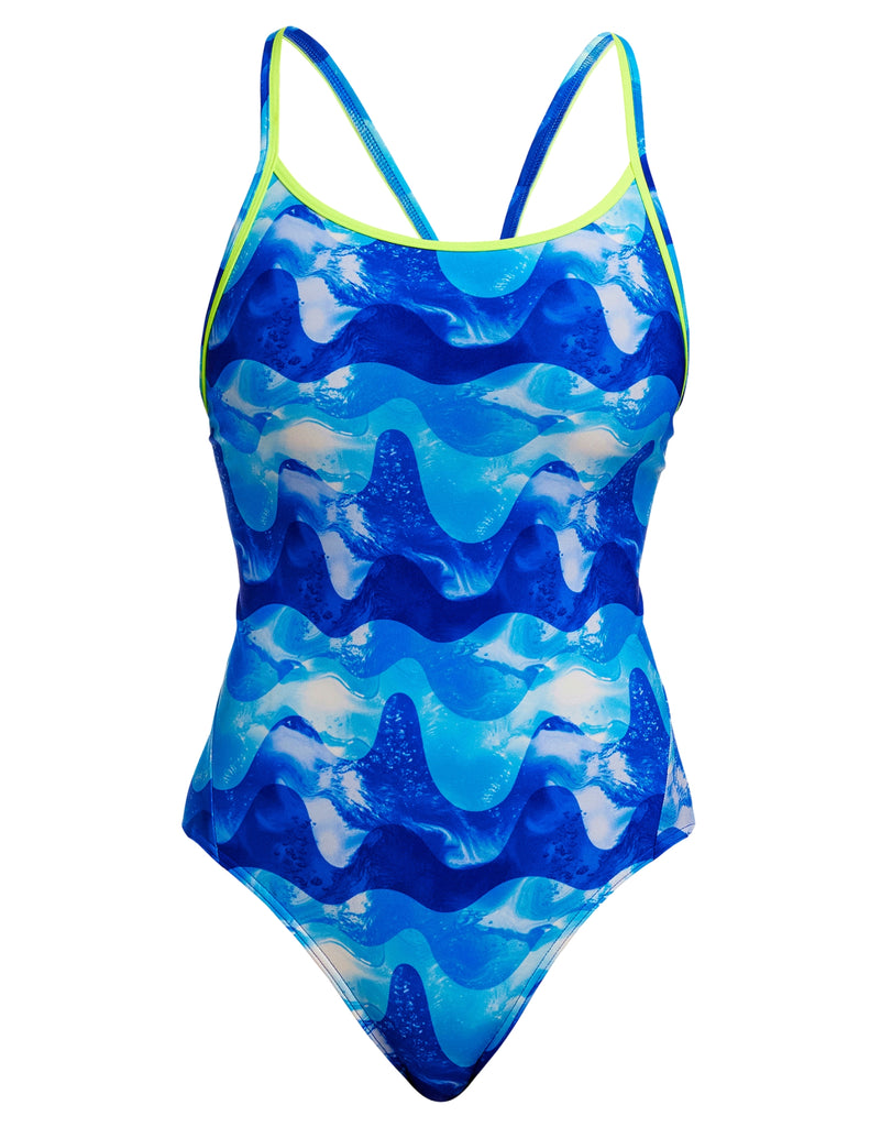 Funkita Dive In Diamond Back Swimsuit - Blue | Simply Swim | Simply Swim UK