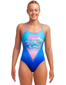 Funkita - Womens Flying Flipper Diamond Back Swimsuit - Model Front